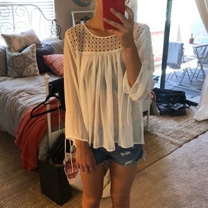 Loft White Sheer Blouse